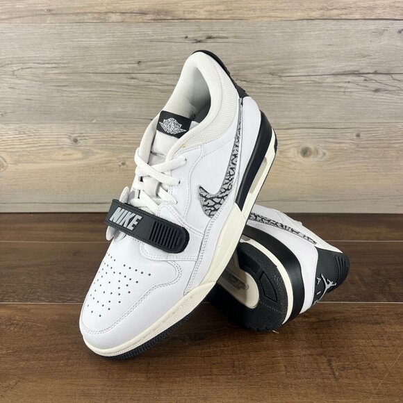 Jordan Legacy 312 Low Elephant Swoosh Mens Size 11.5 White Black Grey CD7069 110 - Picture 1 of 10